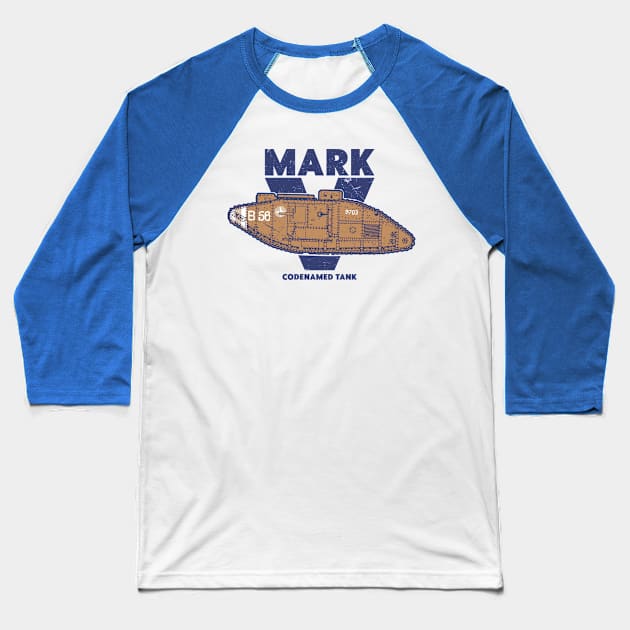 MARK V LANDSHIP - WW1 Tank Baseball T-Shirt by Distant War